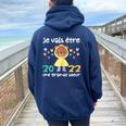 I Will Become Big Sister 2022 Bear Women Oversized Hoodie Back Print Navy Blue