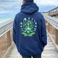 Witchy Nature Goddess Mother Earth Day Moon Phases Aesthetic Women Oversized Hoodie Back Print Navy Blue