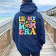 In My Wrestling Mom Era Mom Sport Mother's Day Women Oversized Hoodie Back Print Navy Blue