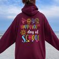 100 Days Of School Teacher 100Th Day Of School Women Oversized Hoodie Back Print Maroon