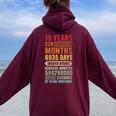 19 Years 228 Months Of Being Awesome Vintage 19Th Birthday Women Oversized Hoodie Back Print Maroon
