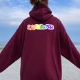 2Qt2bstr8 Lgbtq Rainbow Pride Graffiti Women Oversized Hoodie Back Print Maroon