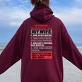5 Things You Should Know About My Wife Husbandidea Women Oversized Hoodie Back Print Maroon