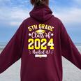 5Th Grade Nailed It 5Th Grade Graduation Class Of 2024 Women Oversized Hoodie Back Print Maroon