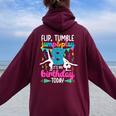 8Th Birthday Gymnastics Girl Eight Year Old Gymnast Women Oversized Hoodie Back Print Maroon