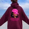 African American Afro Queen Sassy Black Woman Unbothered Women Oversized Hoodie Back Print Maroon