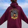 Afro Proud Black Girls Graduation Class Of 2024 Women Oversized Hoodie Back Print Maroon