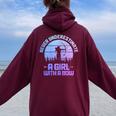 Archery Girl Never Underestimate A Girl With A Bow Hunting Women Oversized Hoodie Back Print Maroon