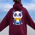 Aroace Pride Aro Ace Panda Heart Aromantic Asexual Pride Women Oversized Hoodie Back Print Maroon