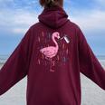 Asexual Flag Flamingo Lgbt Ace Pride Stuff Animal Women Oversized Hoodie Back Print Maroon