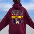 Auntie 2Nd Outer Space Aunt Family Matching Outfit Party Women Oversized Hoodie Back Print Maroon