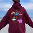 Ballerina Black African American Dancing Ballet Dance Women Oversized Hoodie Back Print Maroon