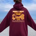 My Berger Picard Found This Humerus Classic Bone Lover Dog Women Oversized Hoodie Back Print Maroon