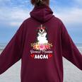 Bernese Mountain Mom Mama Sunglasses Dog Lover Owner Womens Women Oversized Hoodie Back Print Maroon