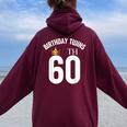 Birthday Twins 60Th 60 Years Old Brother Sister Twin Family Women Oversized Hoodie Back Print Maroon