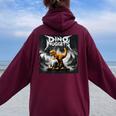 Black Aesthetic Dino Nuggets Death Metal Music Chicken Nugs Women Oversized Hoodie Back Print Maroon