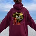 Black Afro Blessed Mom Christian African Mother's Day Women Oversized Hoodie Back Print Maroon
