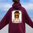 Black Multiple Sclerosis Awareness Messy Bun Ms Women Oversized Hoodie Back Print Maroon