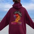 Black Woman Dope Mom Life African American Mother's Day Women Oversized Hoodie Back Print Maroon