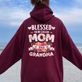 Blessed Mom Grandma For Christmas Birthday Women Oversized Hoodie Back Print Maroon