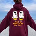 Boo Bees Don't Be Afraid Of My Boo Bees For Women Women Oversized Hoodie Back Print Maroon