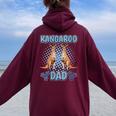 Boys Kangaroo Dad Quote Father's Day Kangaroo Women Oversized Hoodie Back Print Maroon