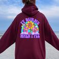 It Burns When I Pee Sarcastic Ironic Y2k Inappropriate Women Oversized Hoodie Back Print Maroon