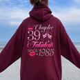 Chapter 39 Fabulous Since 1985 39Th Birthday For Women Women Oversized Hoodie Back Print Maroon