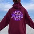 Cheer Mom In Her Purple Era Best Cheerleading Mother Women Oversized Hoodie Back Print Maroon