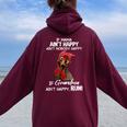 Chicken With Bandana If Mama Ain't Happy Ain't Nobody Happy Women Oversized Hoodie Back Print Maroon