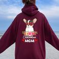 Chihuahua Mom Mama Sunglasses Flower Dog Lover Owner Womens Women Oversized Hoodie Back Print Maroon