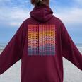 Cholula De Rivadabia City Groovy Retro Women Oversized Hoodie Back Print Maroon