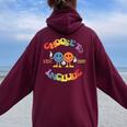 Choose To Include Autism Awareness Be Kind To All Kinds Women Oversized Hoodie Back Print Maroon