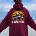 Classic Squarebody Pickup Truck Lowered Vintage Automobiles Women Oversized Hoodie Back Print Maroon