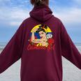 Colombia Girl Colombian Mujer Colombiana Flag Women Oversized Hoodie Back Print Maroon
