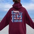 Cool Happy Mother's Day To The Best Mom Who Lives In Heaven Women Oversized Hoodie Back Print Maroon