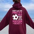 Cool Soccer For N Girls Soccer Lover Player Sports Women Oversized Hoodie Back Print Maroon