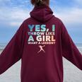 Cool Softball For Girls Pitcher Softball Player Women Oversized Hoodie Back Print Maroon