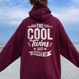 The Cool Twins Just Showed Up Twin Brother Sister Partner Women Oversized Hoodie Back Print Maroon