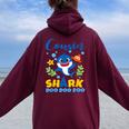 Cousin Of The Shark Birthday Boy Girl Party Family Women Oversized Hoodie Back Print Maroon
