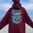 Cruise Rule 1 Don't Fall Off The Boat Women Oversized Hoodie Back Print Maroon