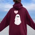 Cute Be My Boo Valentine Ghost Valentine Mens Women Oversized Hoodie Back Print Maroon