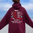 Cute Dog Mom Happy From Dog Women Oversized Hoodie Back Print Maroon