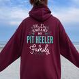 Cute Pit Heeler Family Dog For Men Women Oversized Hoodie Back Print Maroon