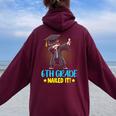 Dabbing 6Th Grade Nailed It Boys 6Th Grade Graduation Women Oversized Hoodie Back Print Maroon