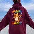 Dabbing Cat 3Rd Grade Graduation Class 2020 Boys Girls Women Oversized Hoodie Back Print Maroon