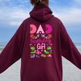 Dad Of The Birthday Girl Bug Insect Bday Party Women Oversized Hoodie Back Print Maroon