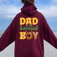 Dad And Mom Birthday Boy Lion Family Matching Women Oversized Hoodie Back Print Maroon