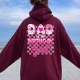 Dad And Mom Of The Birthday Girl Doll Family Party Decor Women Oversized Hoodie Back Print Maroon