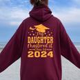 My Daughter Mastered It Class Of 2024 Masters Graduation Women Oversized Hoodie Back Print Maroon